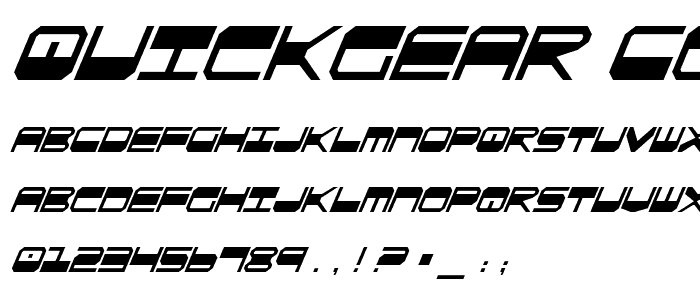 QuickGear Condensed Italic font